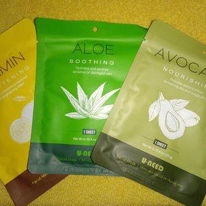 - SET OF 3 FACIAL SHEET MASKS